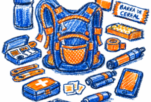 Mochila com acessórios do ciclista