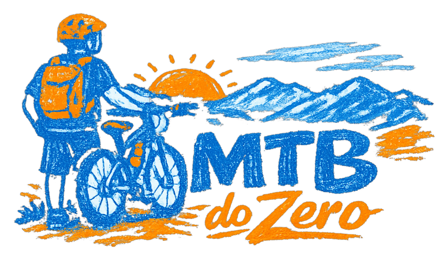 Clicista na paisagem do MTB do Zero.com.