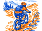 na trilha com o ciclista
