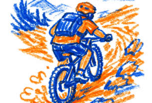 na trilha com o ciclista